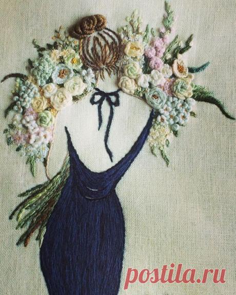 Красивая вышивка Модная одежда и дизайн интерьера своими руками