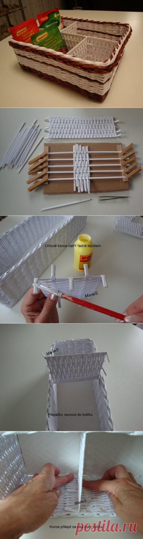 Как сделать коробочку с перегородками: плетение из бумажных трубочек | Умелые ручки