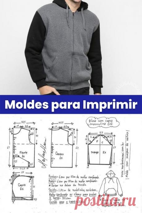 Esto contiene una imagen de: Moldes de roupas masculinas para imprimir