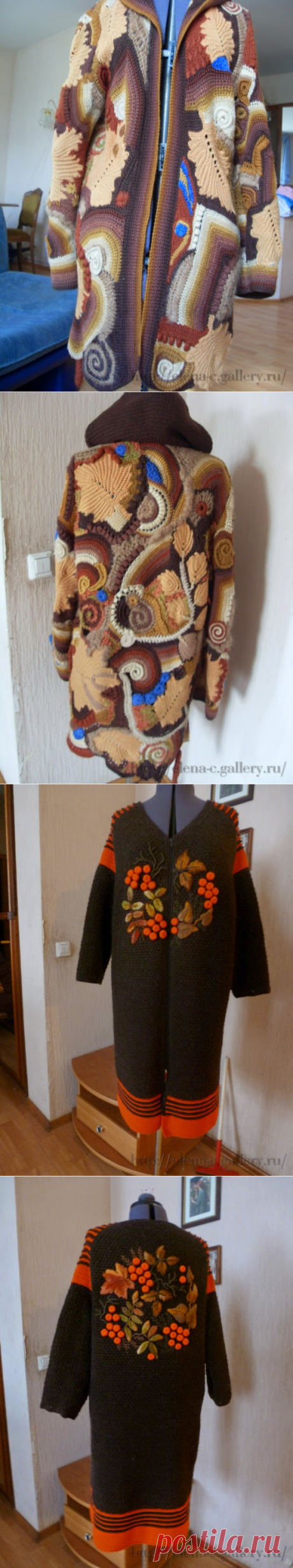 Irish crochet &: Фриформ Елены Синюковой. Жакеты и пальто.