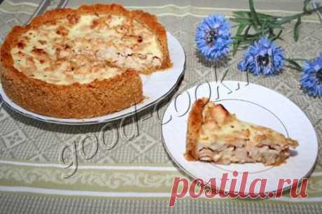 Хорошая кухня - пирог с курицей на галетной основе. Кулинарная книга рецептов. Салаты, выпечка.