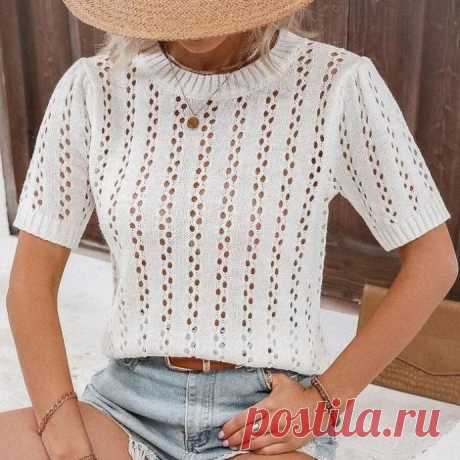 Джемпер сетчатым узором