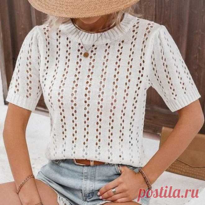 Джемпер сетчатым узором