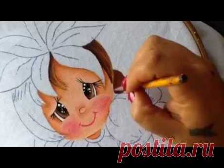Pintura en tela niña piña # 2 con cony