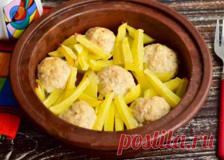 ​"Ежики" из куриного филе с гарниром