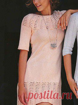 Вязание крючком и спицами - Платье с ажурным узором