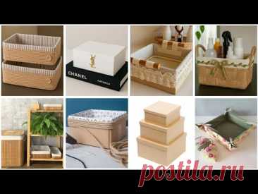 افكار💡عندك علب كرتون اصنعي منظمات وديكورات لبيتك  recyclage des cartons #diy  DIY rangement#storage