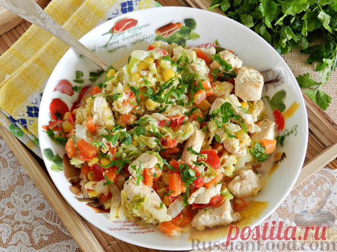 Рецепт: Куриное филе с пекинской капустой на RussianFood.com