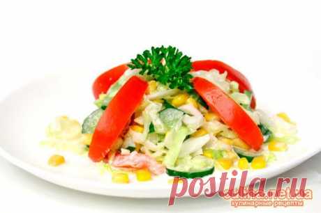Салат с капустой и кукурузой