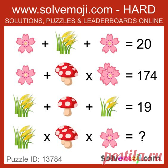 Emoji math puzzles, can you solve it?