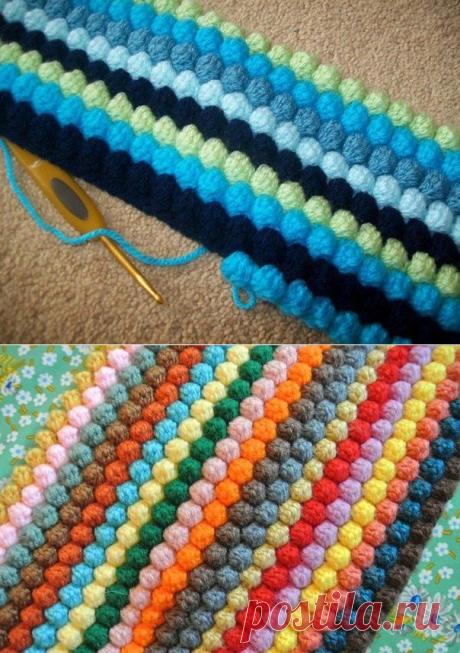 Вязаные шишечки для пледа