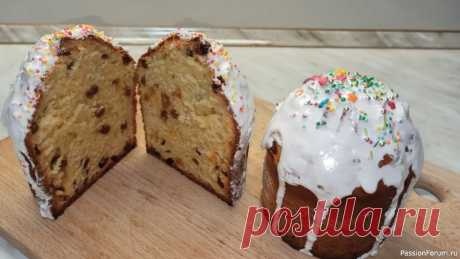 Пасхальный кулич без дрожжей творожный /простой рецепт без замеса