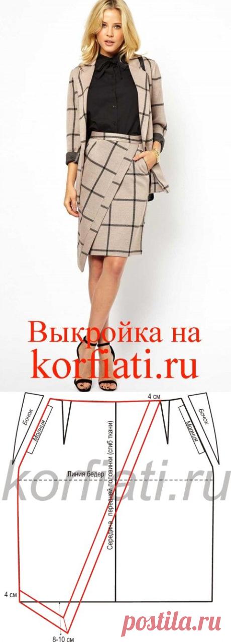 Выкройка юбки в клетку от ШКОЛЫ ШИТЬЯ Анастасии Корфиати