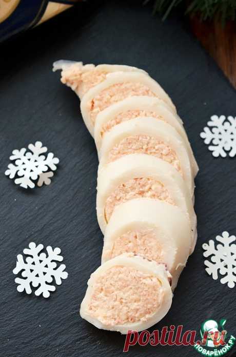 Кальмар, фаршированный сырно-креветочным муссом - кулинарный рецепт