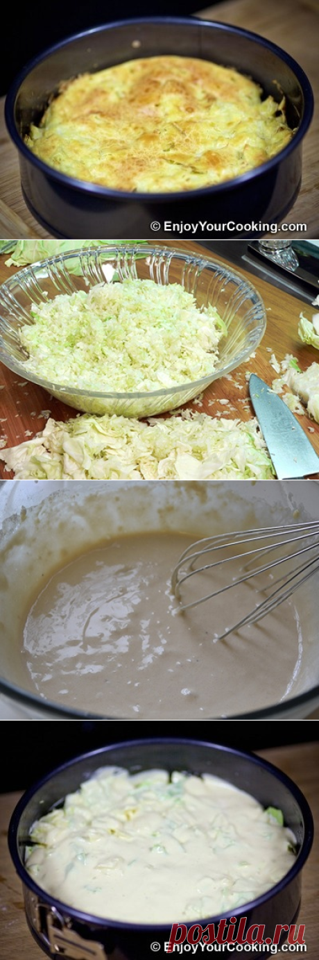 Пирог из жидкого теста с капустой / Пироги и пирожки / TVCook: пошаговые рецепты с фото