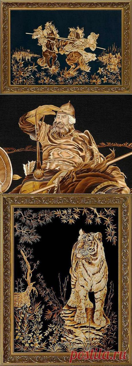 Картины из соломки Валерия Козлова - Одним из самых талантливых отечественных художников, работающих с соломкой, является Валерий Владимирович Козлов. В основе его картин используются стебли злаковых культур таких, как рожь, ячмень и овёс. Картины из соломки могут служить хорошим украшением для дома или подарком.Этот вид искусства можно назвать славянской разновидностью японского искусства- ишебана.