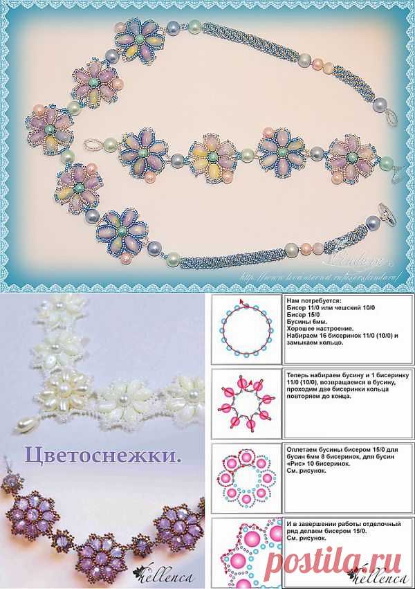 Мой голубой комплектик из бисера (схемка).
