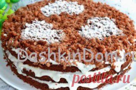 Шоколадно — ореховый торт с бананом, черносливом и сметанным кремом | Дашкин Дом