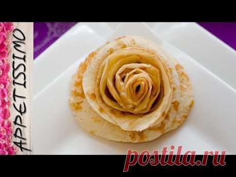 Розы из блина - 3 способа. Как красиво подать блины / How to make pancake rose. 3 ways