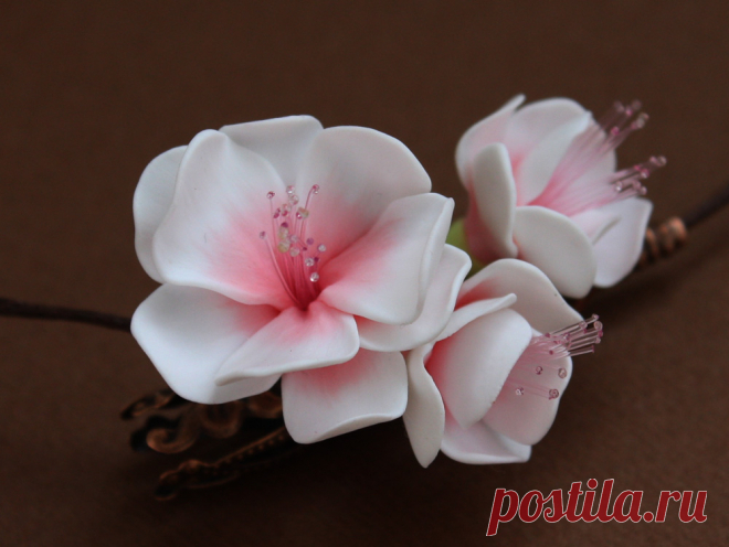 цветы из глины полимерной фото мастер класс