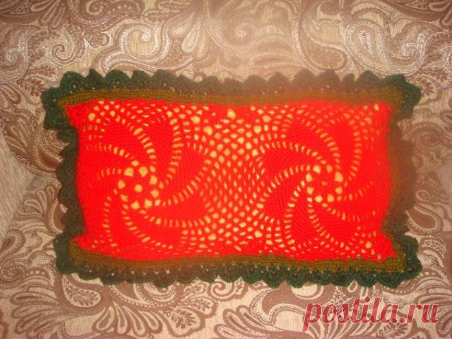 Вязаный крючком чехол для диванной подушки