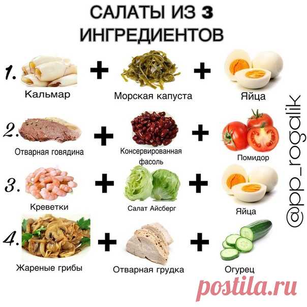 Всего 3 ингредиента, а вкус получается. Думаю рецепты расписывать не надо, на картинке всё понятно. Всё порезали, в миску сложили, заправили и готово. Для заправки подойдёт пп-майонез (можно поробовать греческий йогурт, сметану или соус на ваш выбор).