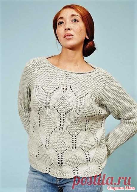 Свитер с узором 3D. Спицы.