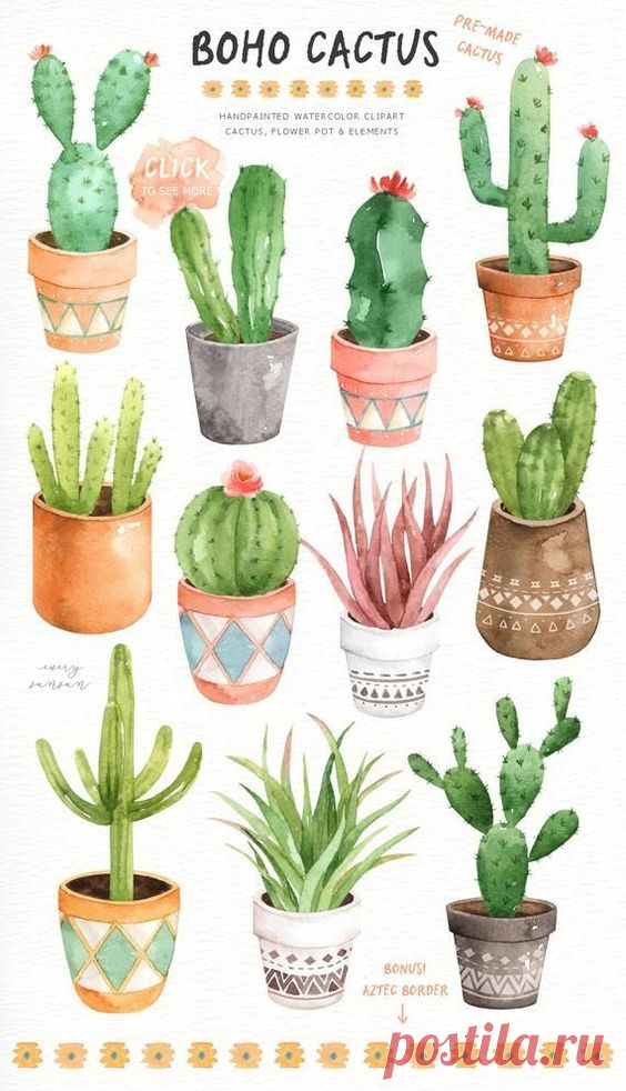 $8.90 · The set of high quality hand painted watercolor cactus and elements images. The flower pots are included in this set. Included 11 beautiful pre-made cactus with flowerpot images. Perfect for wedding…