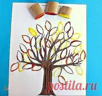 Рисование с помощью картонных рулончиков