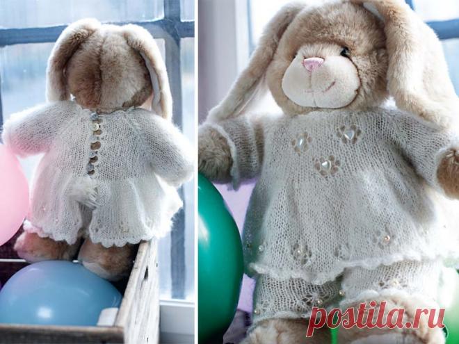 Наряд для зайчихи - схема вязания спицами. Вяжем Игрушки на Verena.ru