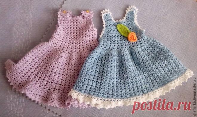 Вяжем крючком сарафанчик для текстильной куколки. Часть 1: лиф – Ярмарка Мастеров