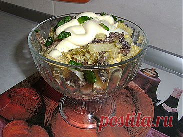 Салат с жареными шампиньонами | Рецепты моей мамы