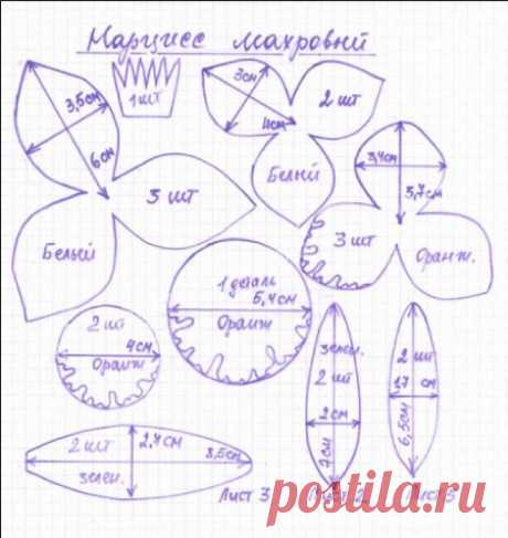 Выкройки для нарцисса из фоамирана | Мастер-класс из фоамирана