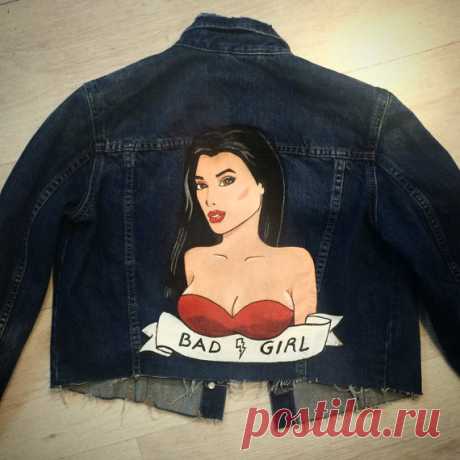 Painted Denim Jacket The Jacket is painted by hand. This is an unique product.  Size: custom made ( S, M, L, XL, XXL , XXXL)  Ready to ship 3-5 days after payment .  The fabric paints are non-toxic and steam set for permanence, so the jacket is washable .