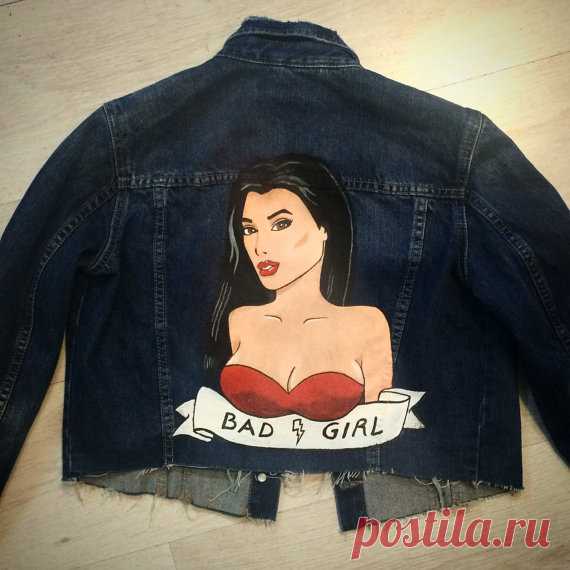 Painted Denim Jacket The Jacket is painted by hand. This is an unique product.  Size: custom made ( S, M, L, XL, XXL , XXXL)  Ready to ship 3-5 days after payment .  The fabric paints are non-toxic and steam set for permanence, so the jacket is washable .