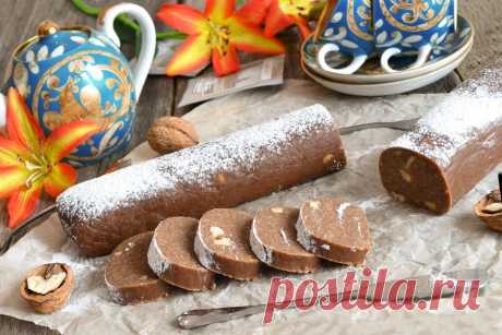 Сладкая колбаска из печенья классическая рецепт с фото - 1000.menu