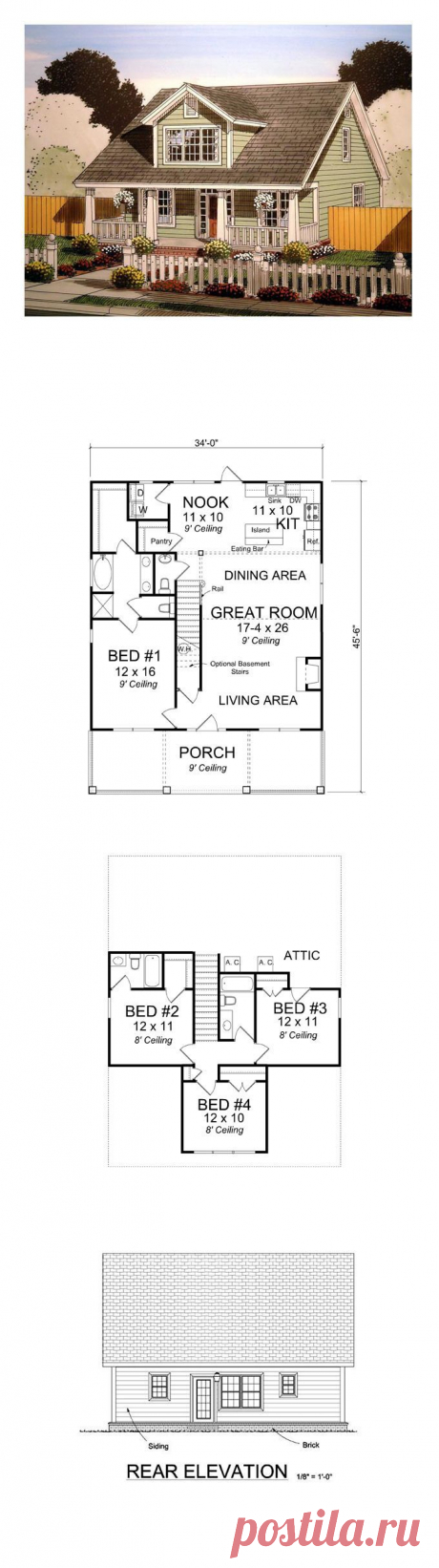 Cape Cod Country House Plan 61403