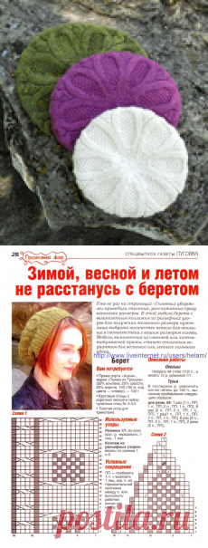 Берет с рельефным узором