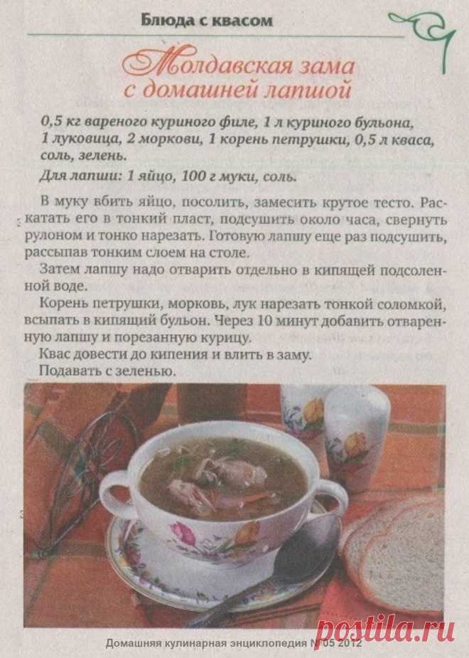 Молдавская зама с домашней лапшой