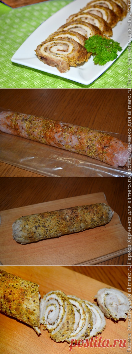 Праздничный закусочный рулет из 2-ух видов мяса!