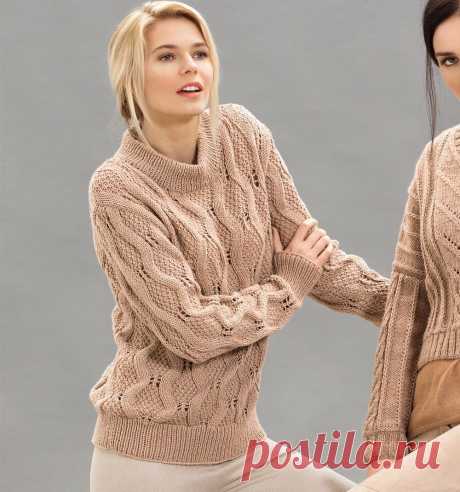 Джемпер с узором из ромбов