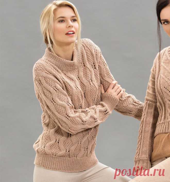 Джемпер с узором из ромбов