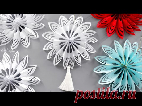 ОБЪЕМНАЯ СНЕЖИНКА ИЗ БУМАГИ ❄️быстро и просто ❄️  3D PAPER SNOWFLAKE ❄️