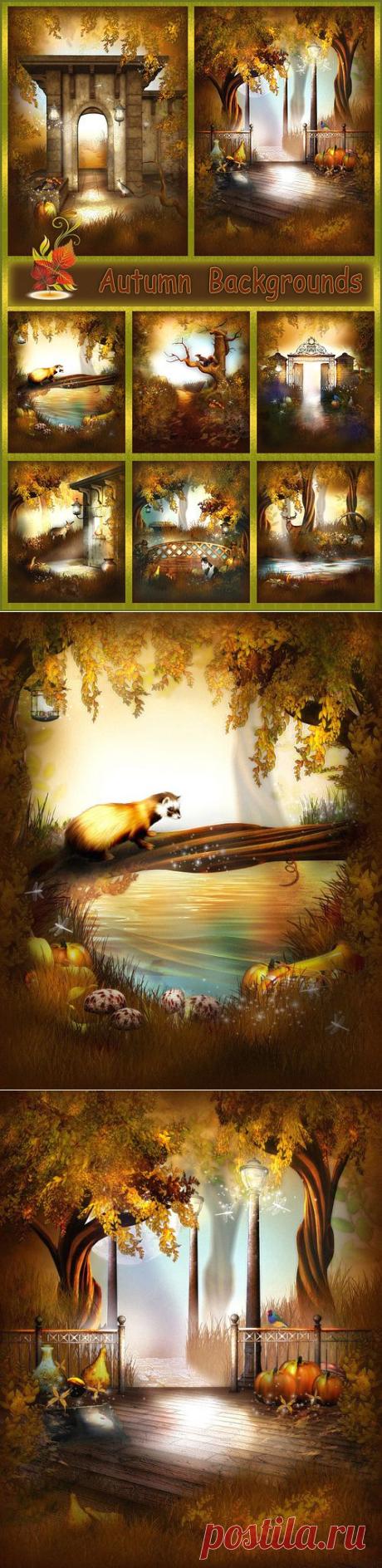 Красивые осенние фоны / Autumn Backgrounds.