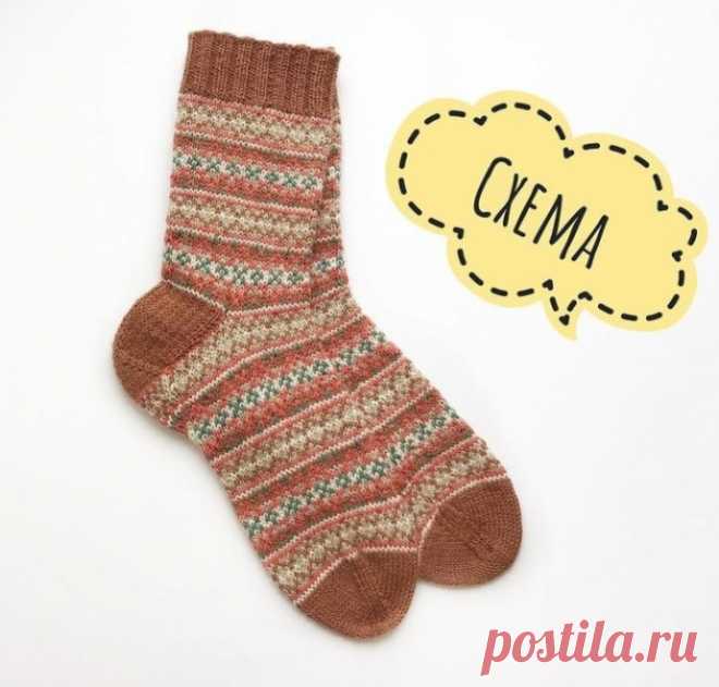 Вяжем носки с жаккардом