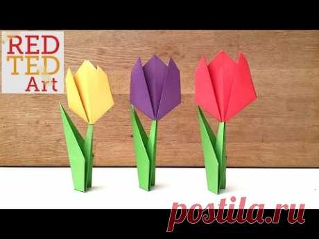 Easy Paper Tulip Origami Flower