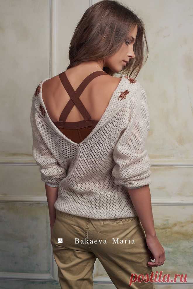 Свитер из шерсти, крупный переплет волокон
couturemaria.com