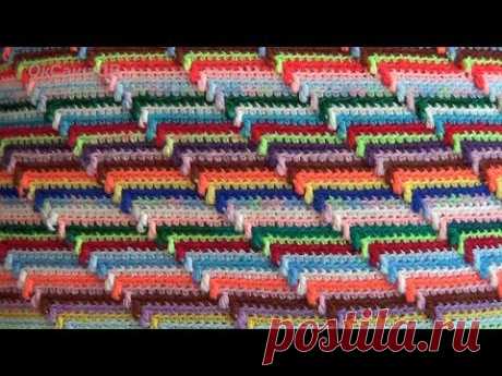 Рельефный 3D узор крючком. Groovyghan. A relief pattern crocheted. Вяжем с Оксаной Валерьевной.