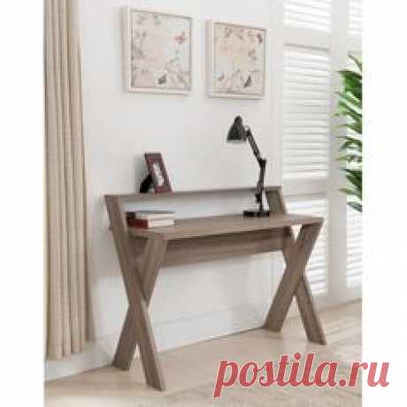 Furniture of America Intersecting Home Office Desk ($145) ❤ liked on Polyvore featuring home, furniture, desks, shelving furniture, slim desk, computer furniture, mdf shelving and computer shelf