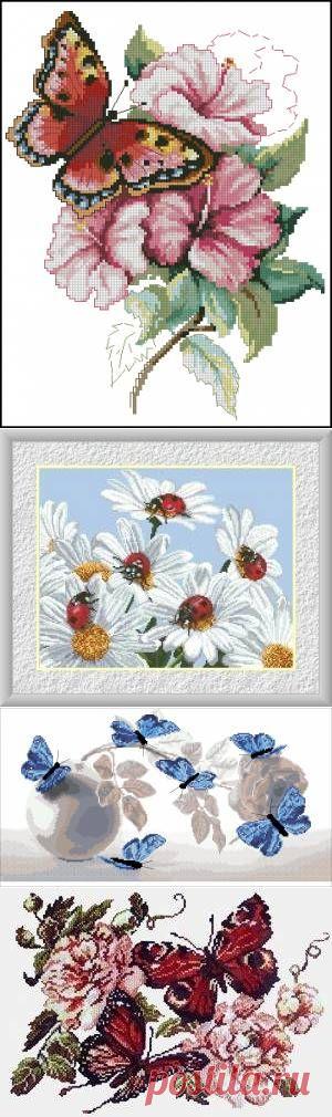 Жучки, мотыльки - Схемы вышивки - Иголка